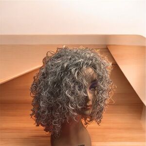 COPY - Silver Gray Curly Mid-Length Wig – Versatile, Soft, and Stylish | NWOT